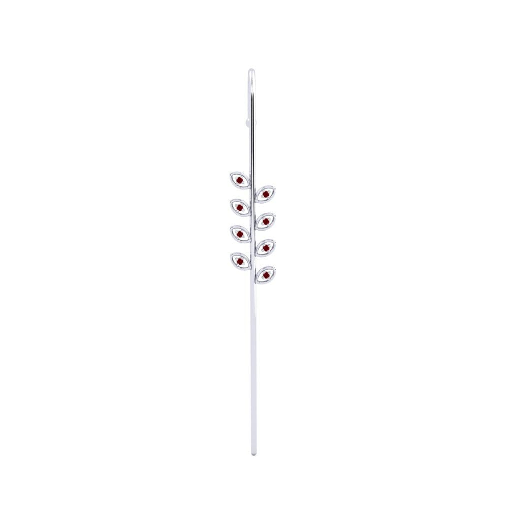 White Silver Red Zirconia Ear Piercing Euorma