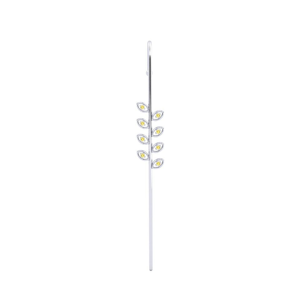 Weißsilber Gelber Saphir Ohrpiercings Euorma
