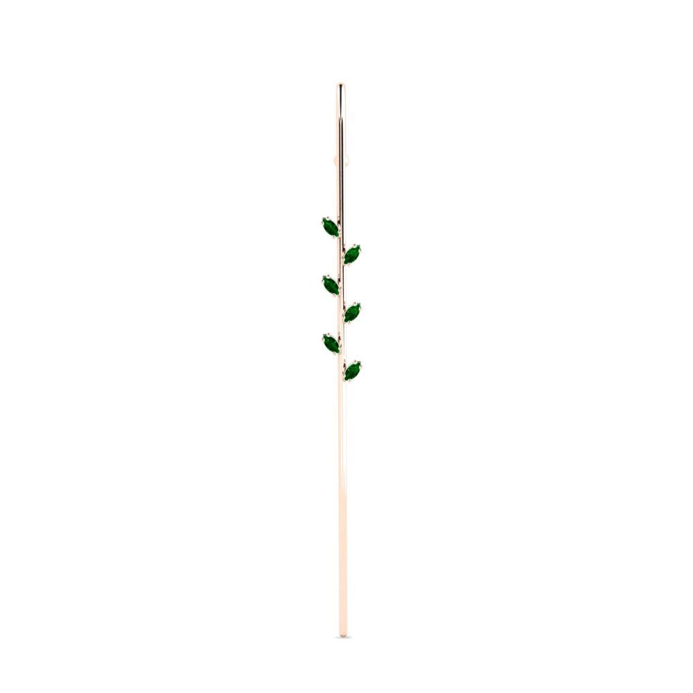 Rotgold 585 Grüner Zirkonia Ohrpiercings Eyro