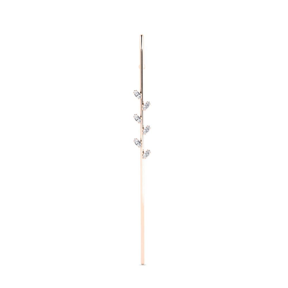 Rotgold 750 Labor-gezüchteter Diamant Ohrpiercings Eyro