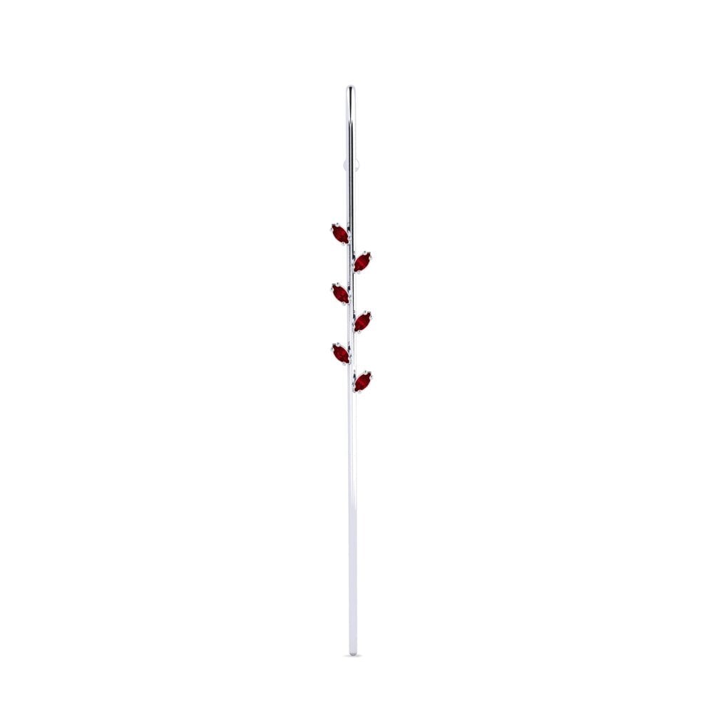 White Silver Red Zirconia Ear Piercing Eyro