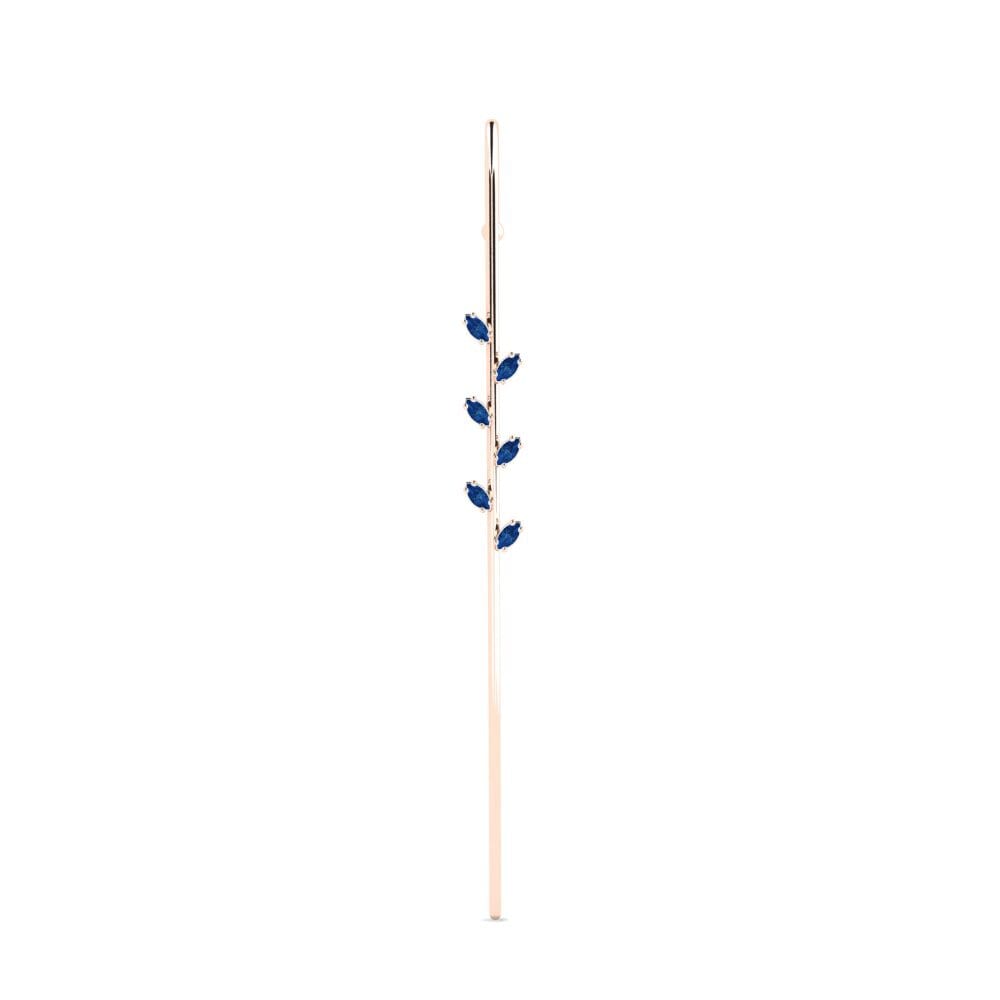 9ct Rose Gold Dark Blue Zirconia Ear Piercing Eyro