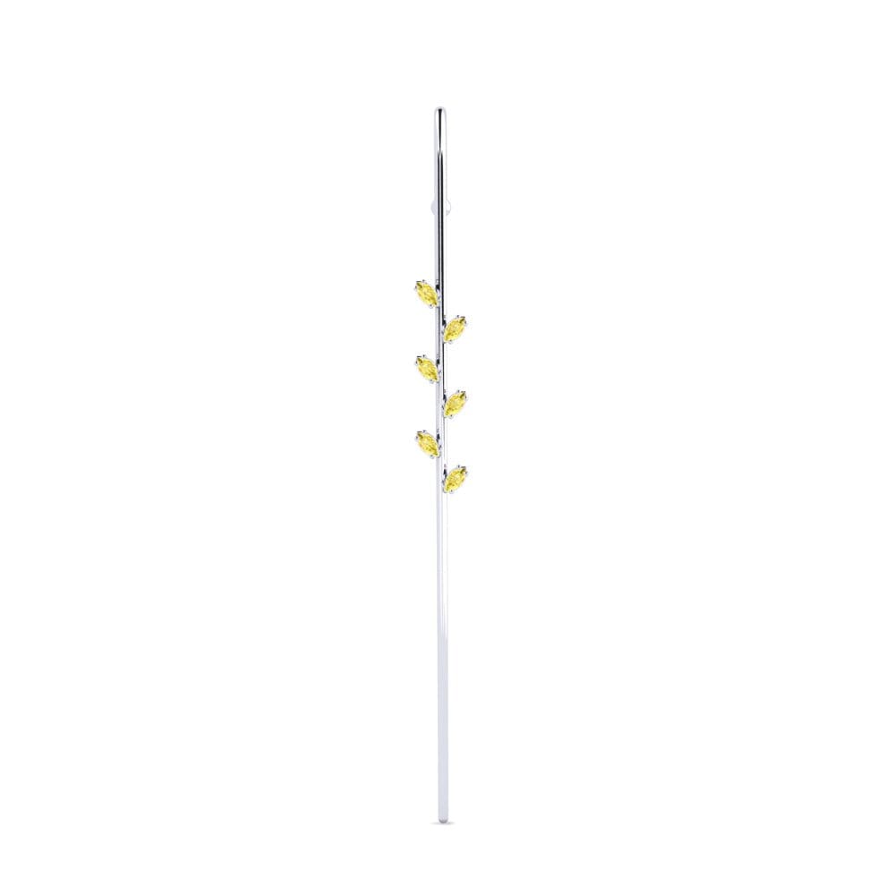 Weißsilber Gelber Saphir Ohrpiercings Eyro