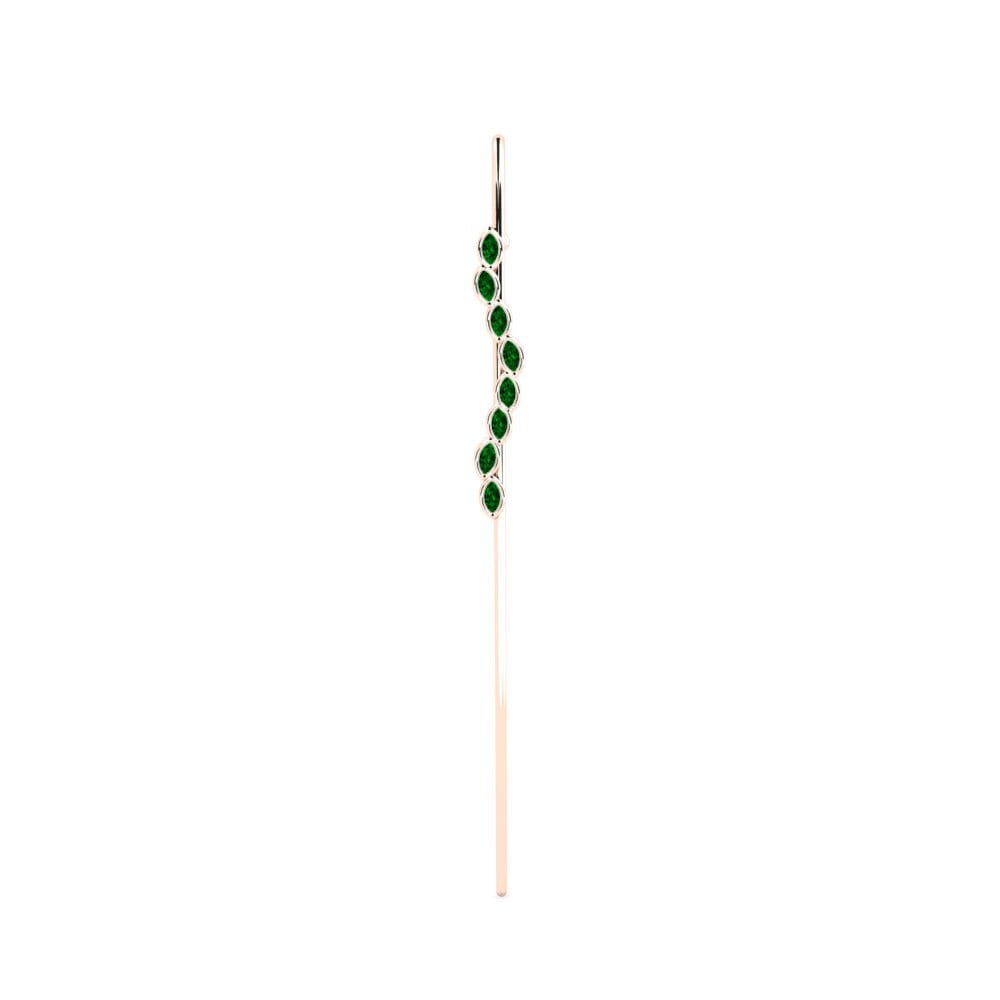 Rotgold 585 Grüner Zirkonia Ohrpiercings Farnicato