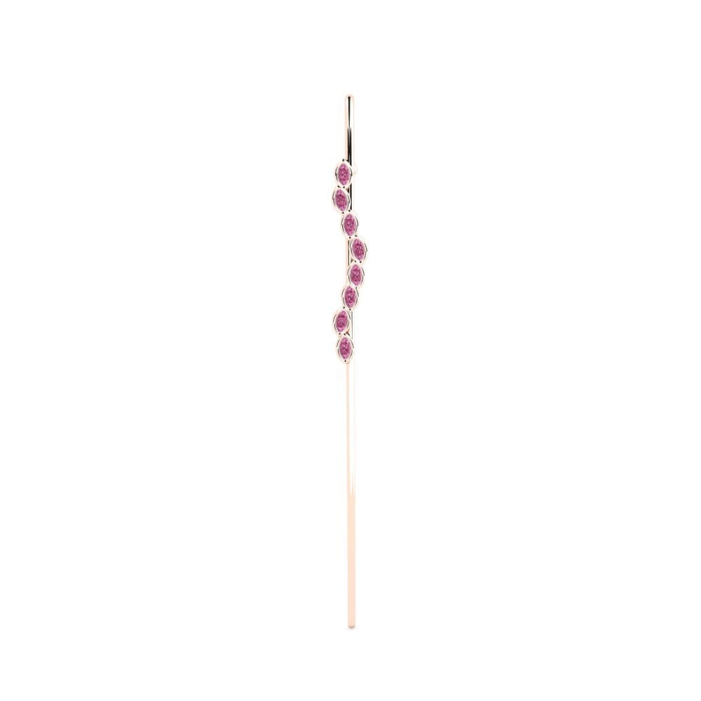 Rotgold 585 Rhodolit-Granat Ohrpiercings Farnicato