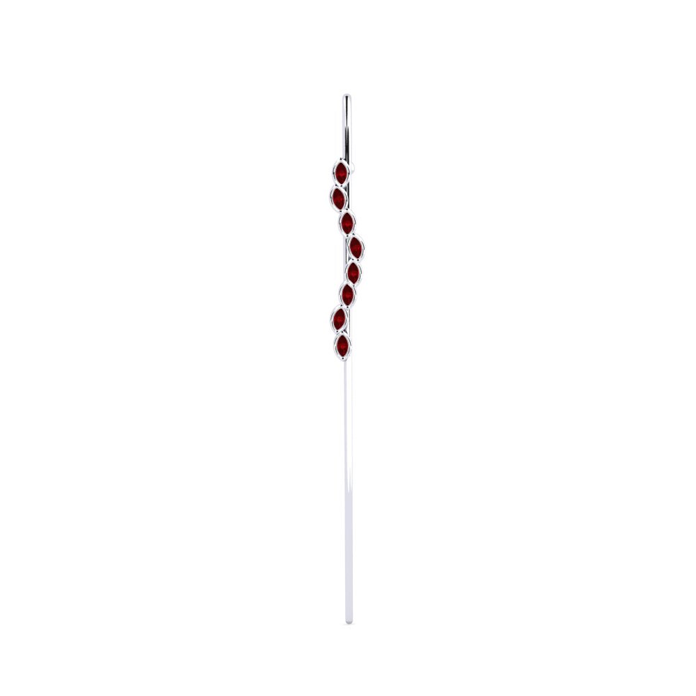 White Silver Red Zirconia Ear Piercing Farnicato