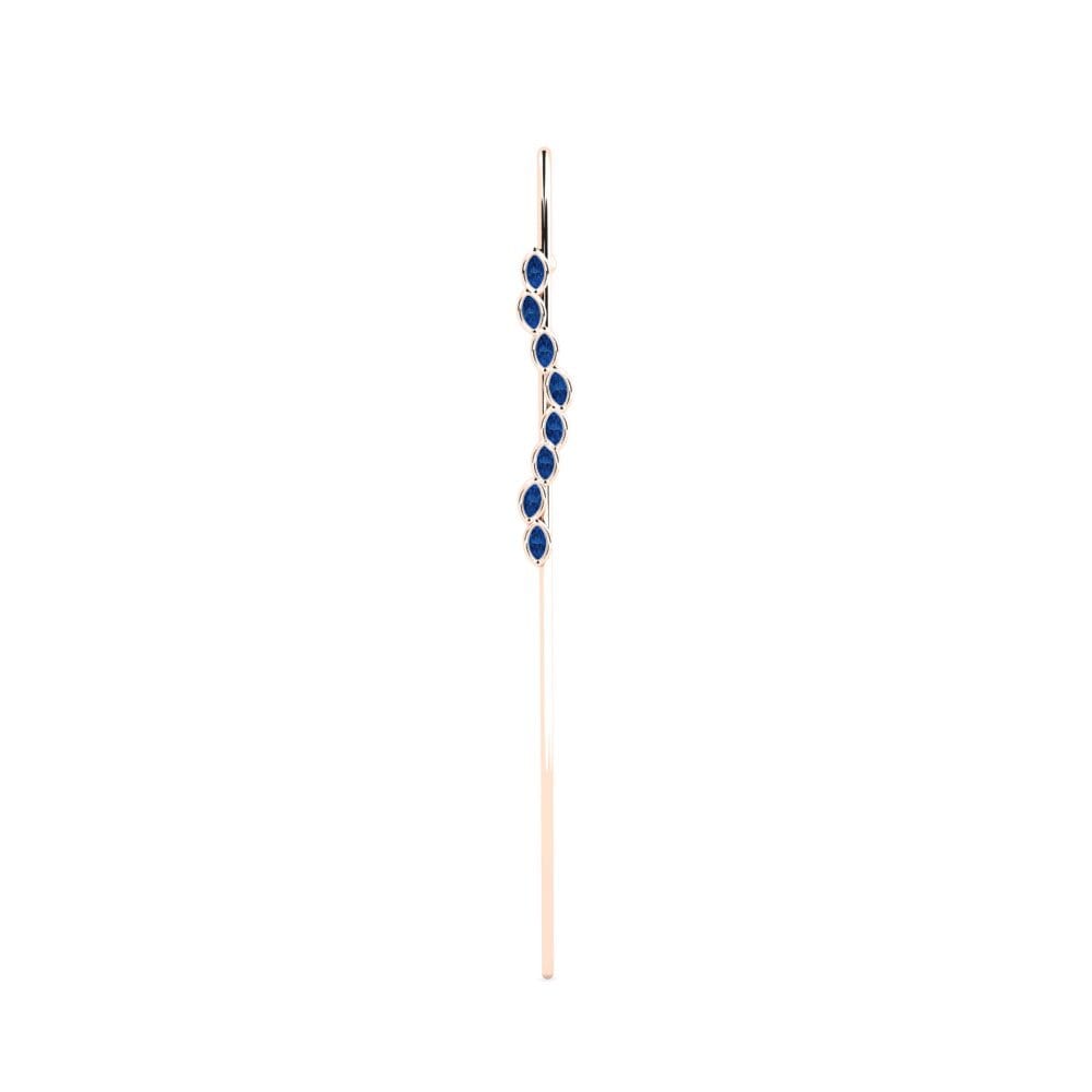 9ct Rose Gold Dark Blue Zirconia Ear Piercing Farnicato