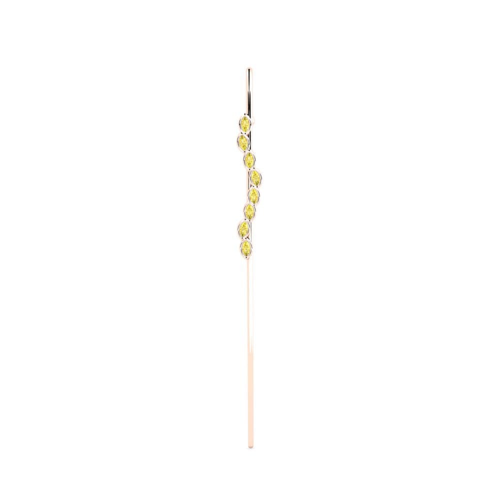 Rotgold 585 Gelber Saphir Ohrpiercings Farnicato