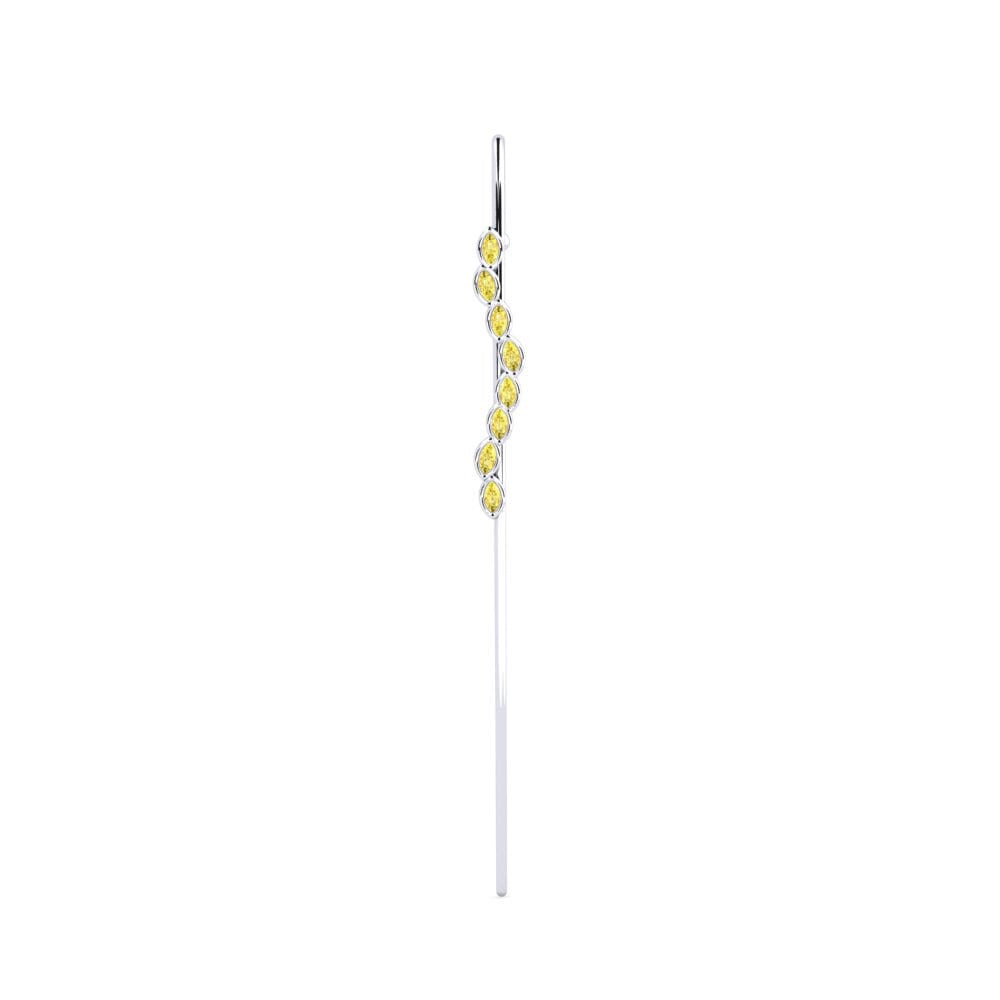 Weißsilber Gelber Saphir Ohrpiercings Farnicato