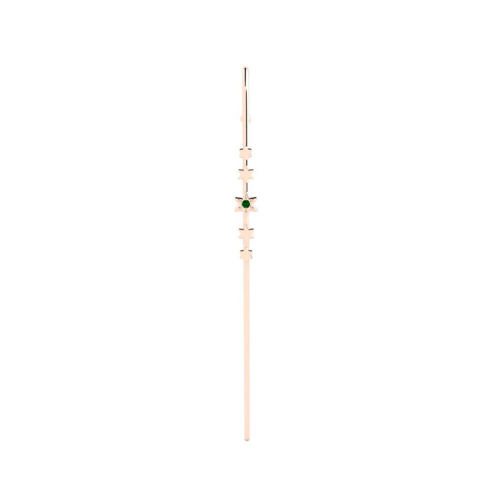 Rotgold 585 Grüner Zirkonia Ohrpiercings Fedu