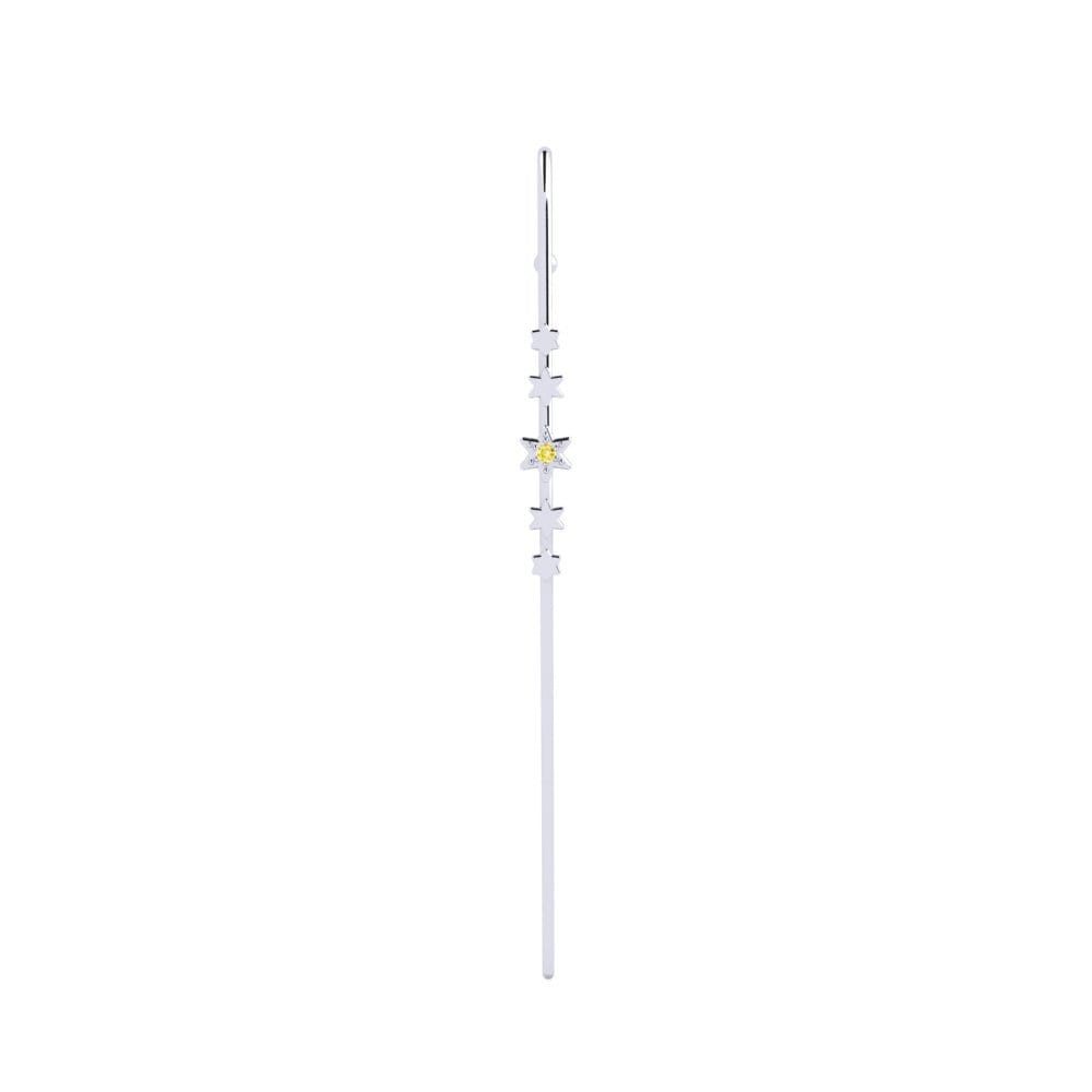 Weißsilber Gelber Saphir Ohrpiercings Fedu