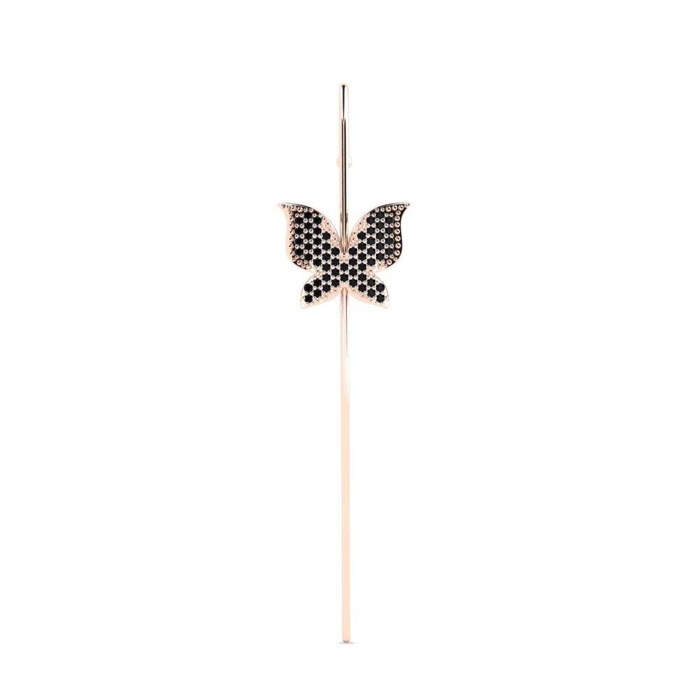 14K Rood Goud Zwarte Diamant Oorpiercing Ferch