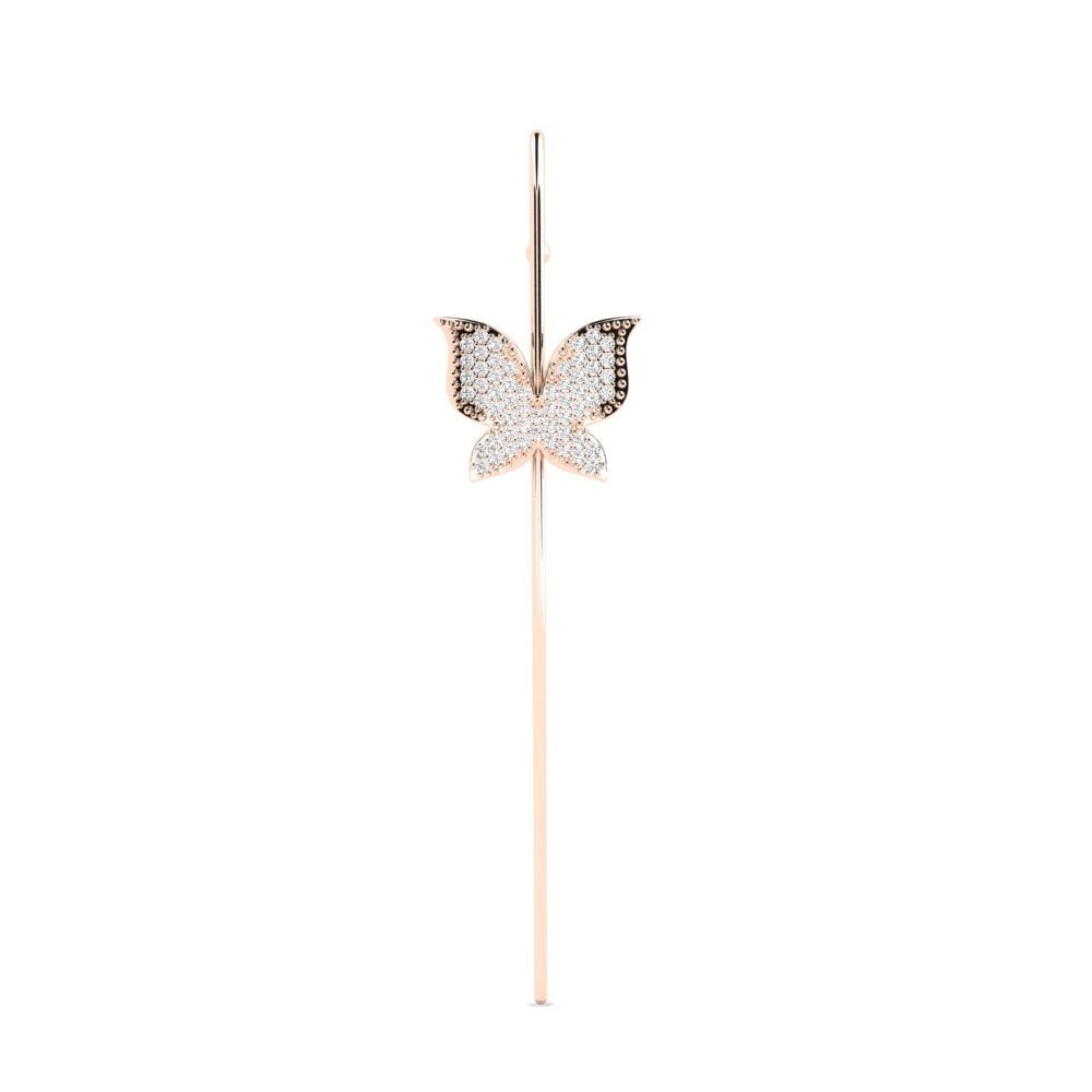 Różowe Złoto 585 Moissanit Piercing uszu Ferch