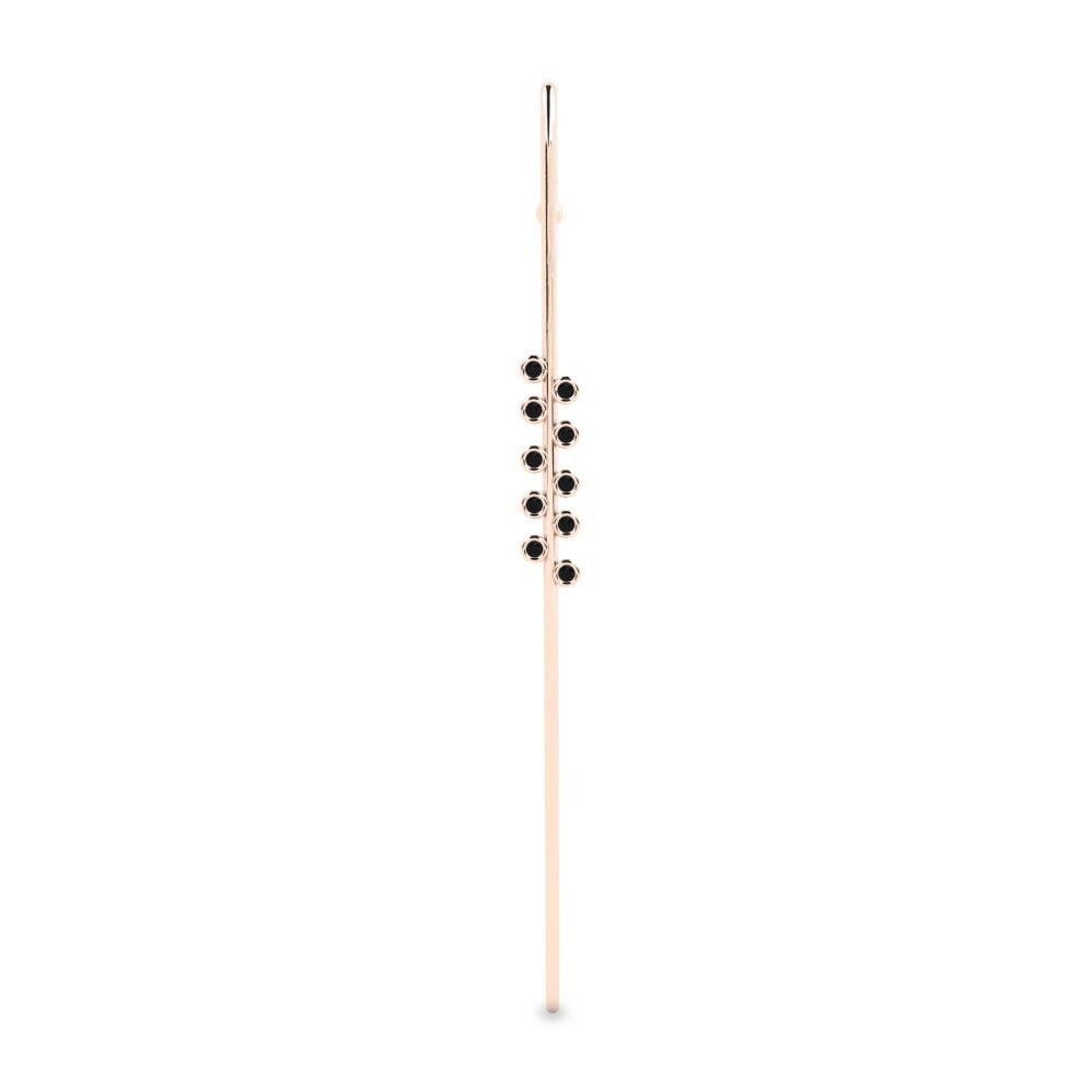 14K Rood Goud Zwarte Diamant Oorpiercing Fnde