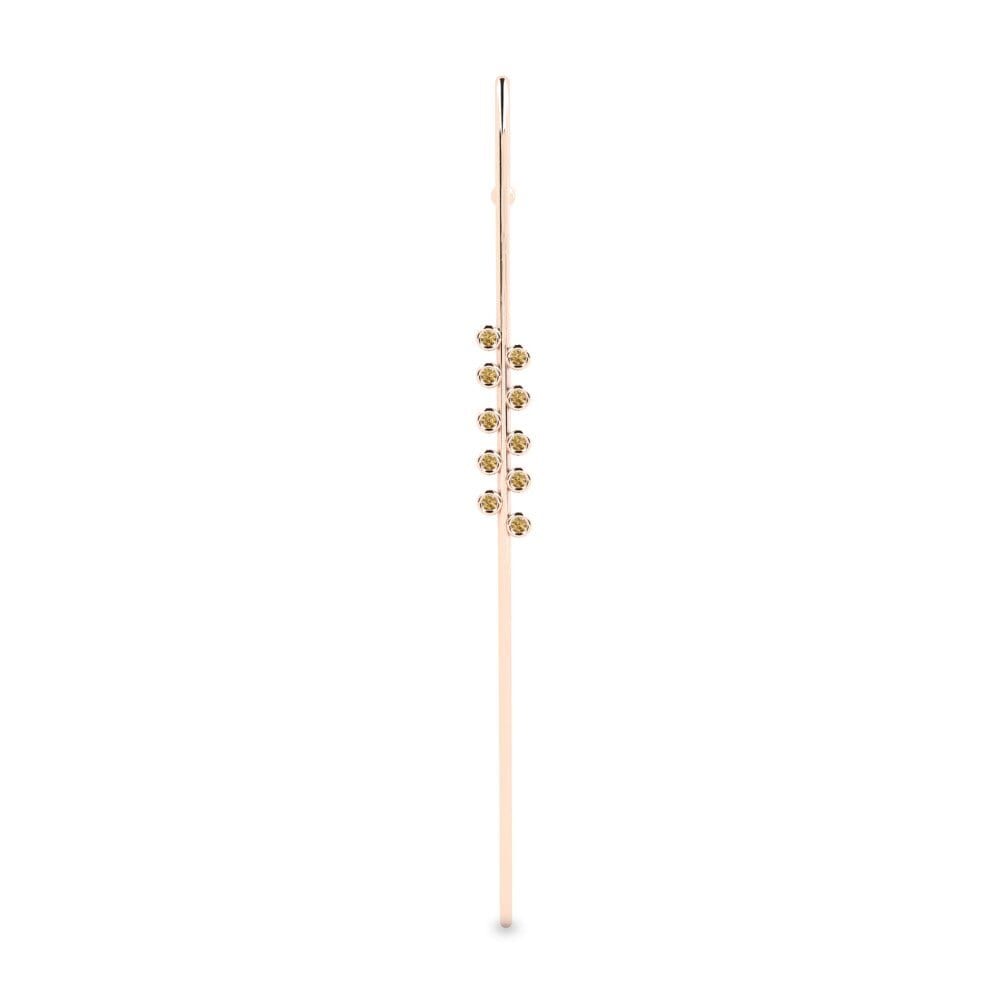 Różowe Złoto 585 Brązowy Diament Piercing uszu Fnde