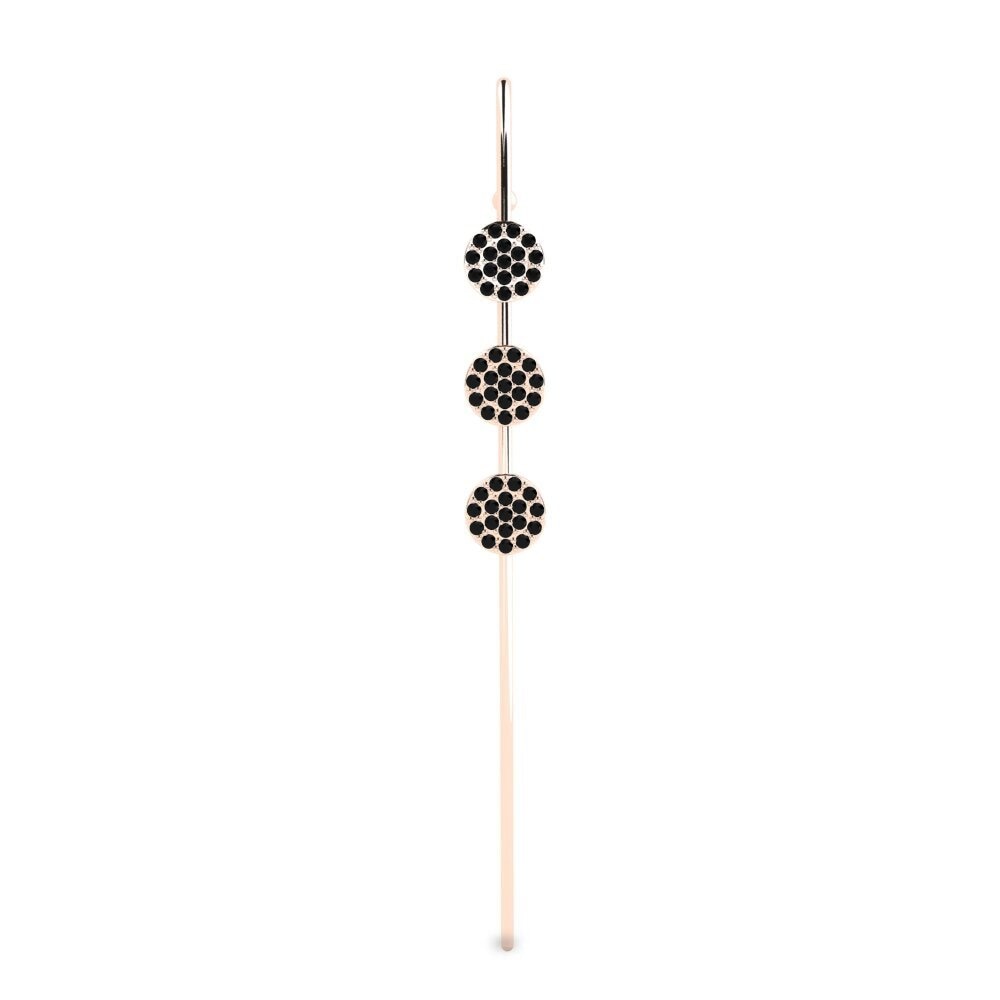 14K Rood Goud Zwarte Diamant Oorpiercing Ganci