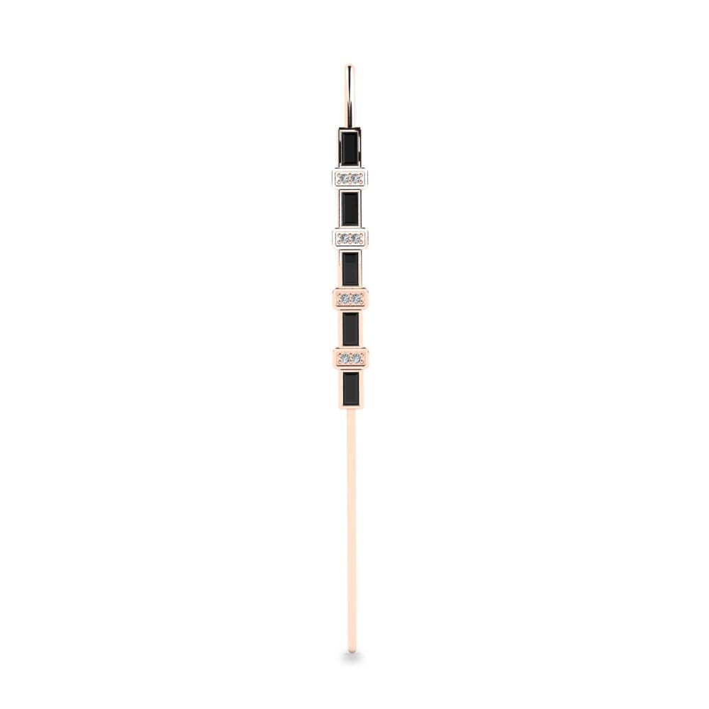 14K Rood Goud Zwarte Diamant Oorpiercing Gicgea