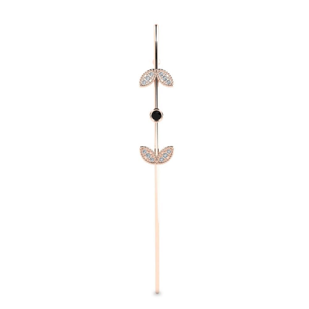 14K Rood Goud Zwarte Diamant Oorpiercing Gumbr