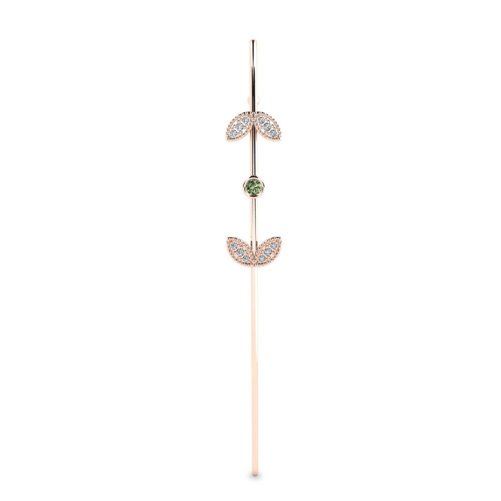 Rotgold 585 Grüner Diamant Ohrpiercings Gumbr