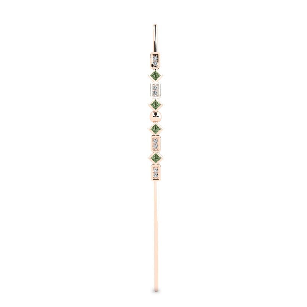 Rotgold 585 Grüner Diamant Ohrpiercings Habba