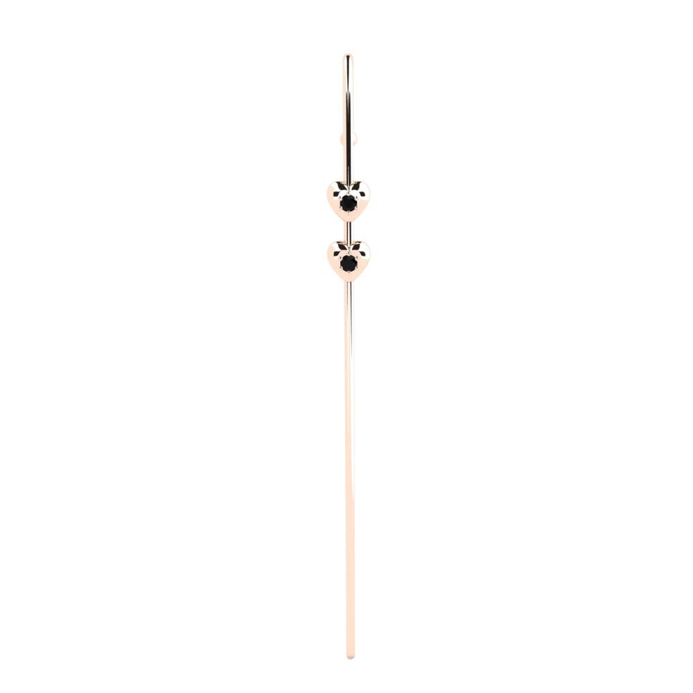 14ct Rose Gold Black Diamond Ear Piercing Haenos