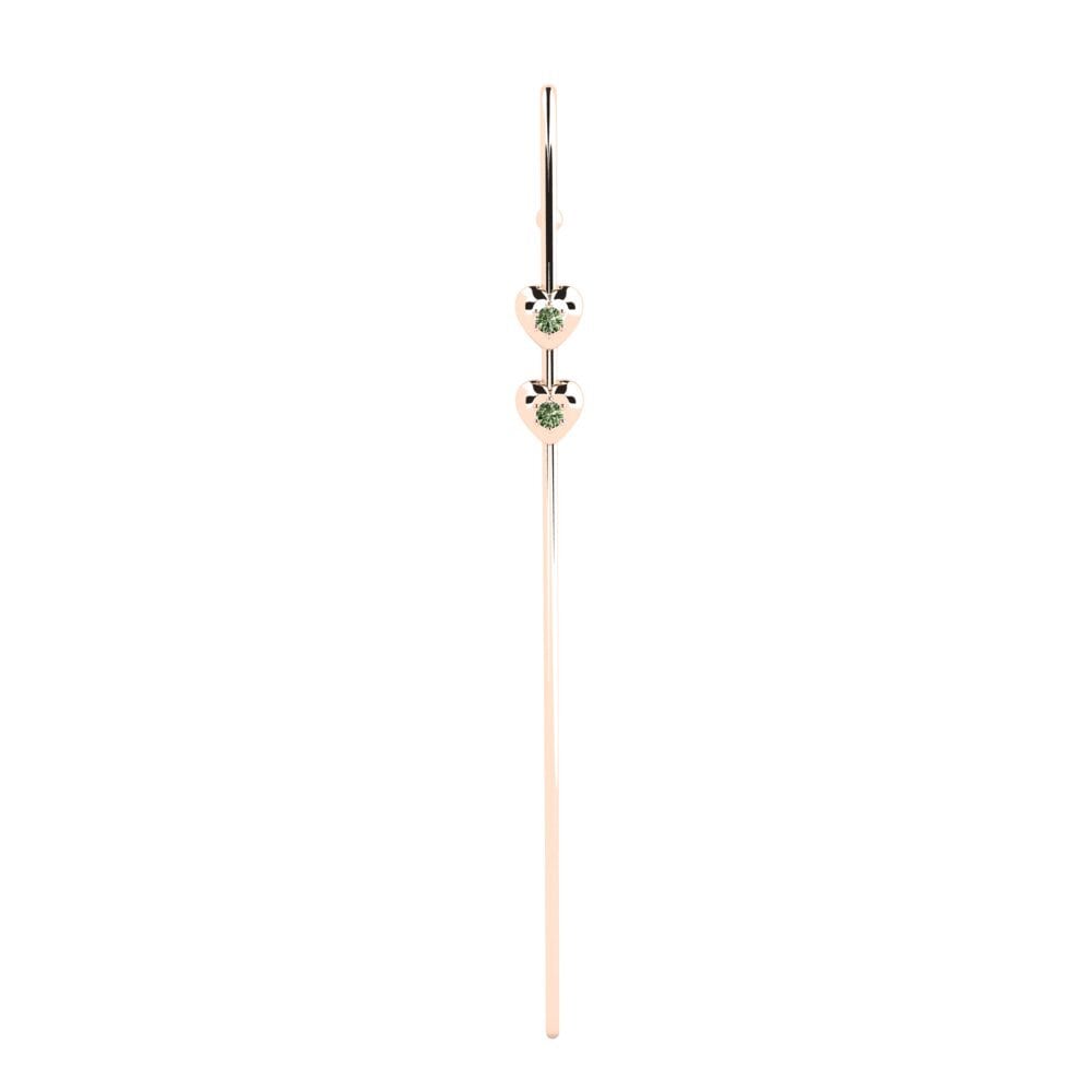 Rotgold 585 Grüner Diamant Ohrpiercings Haenos