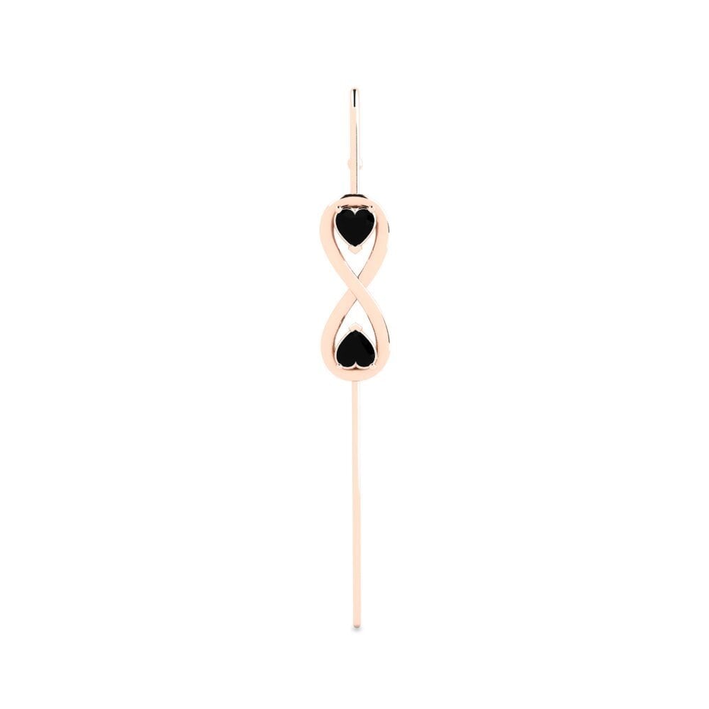 14ct Rose Gold Black Diamond Ear Piercing Heans