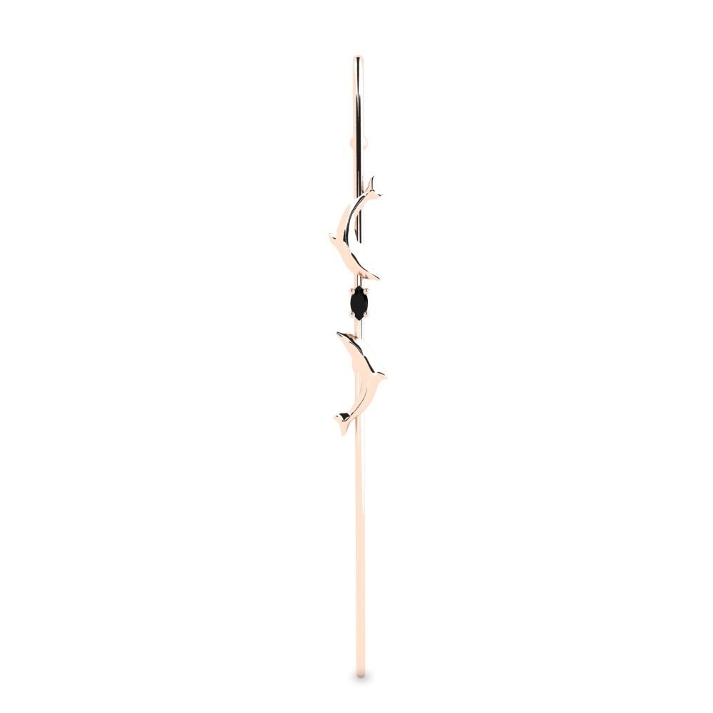 14ct Rose Gold Black Diamond Ear Piercing Hehw