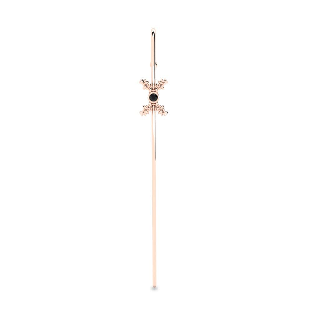 14ct Rose Gold Black Diamond Ear Piercing Hinastor