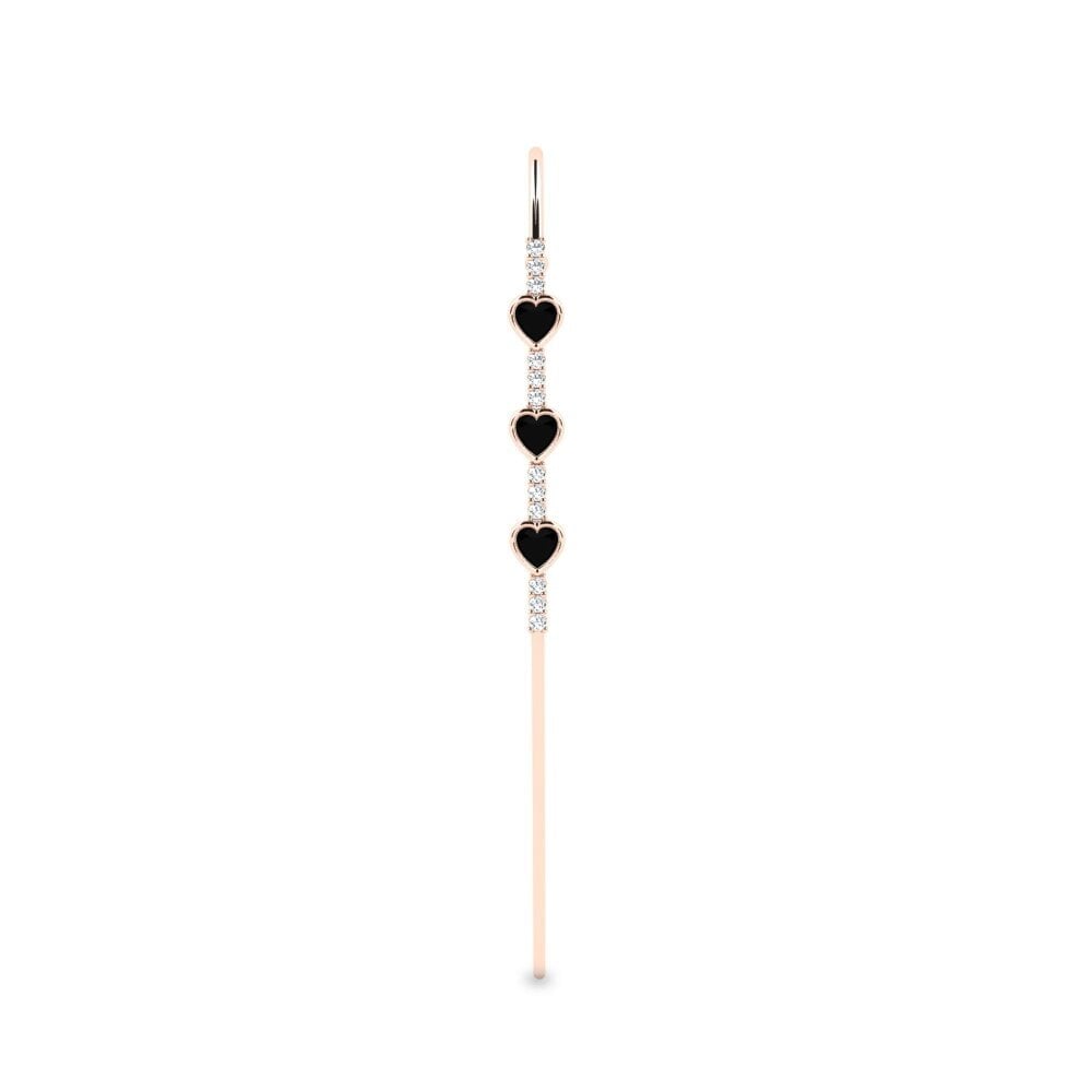 14ct Rose Gold Black Diamond Ear Piercing Hoferin