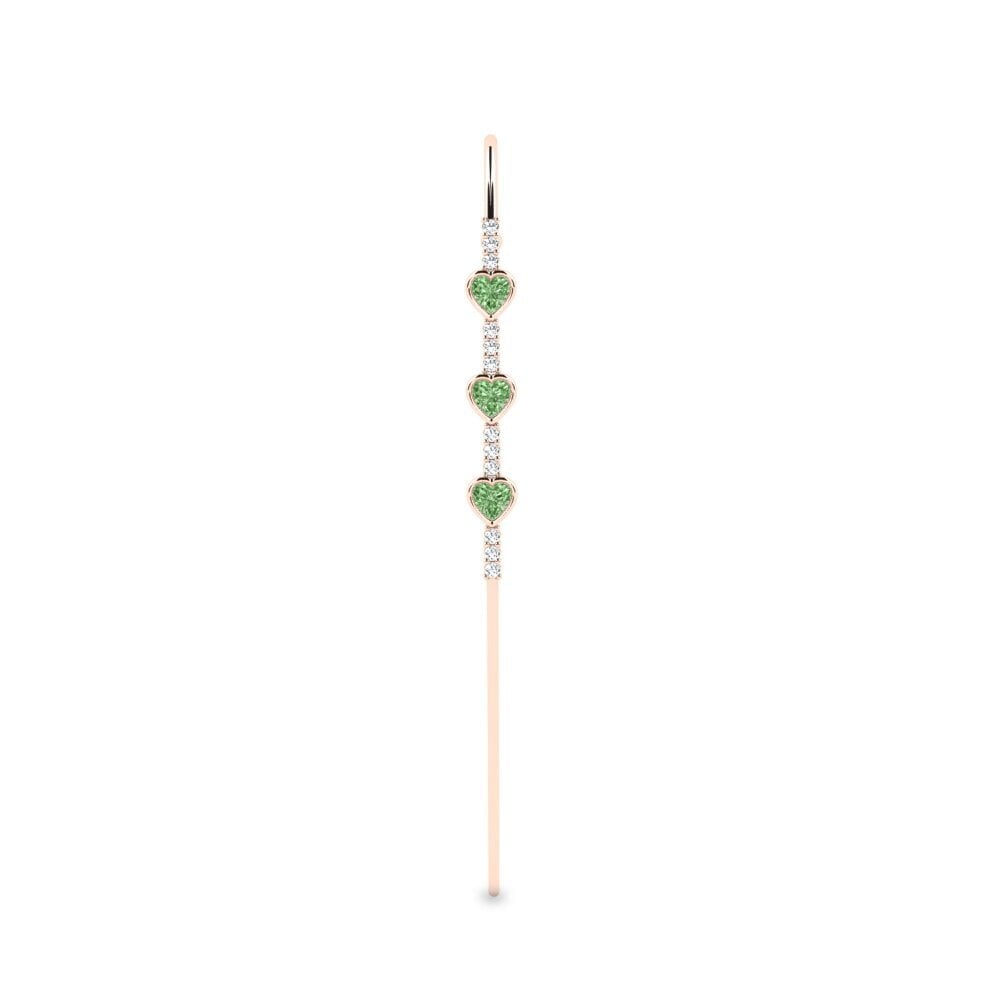 Rotgold 585 Grüner Diamant Ohrpiercings Hoferin