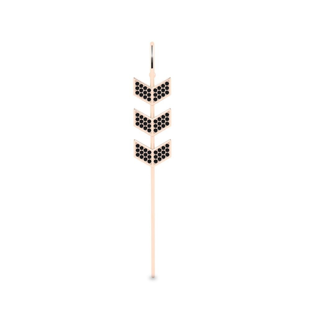 14ct Rose Gold Black Diamond Ear Piercing Hroce