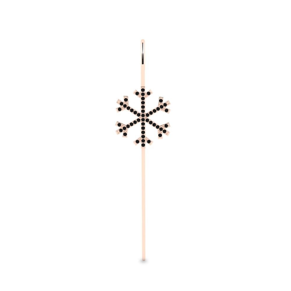 14ct Rose Gold Black Diamond Ear Piercing Kemed