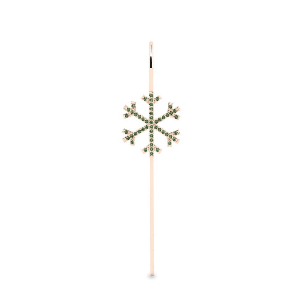 Rotgold 585 Grüner Diamant Ohrpiercings Kemed