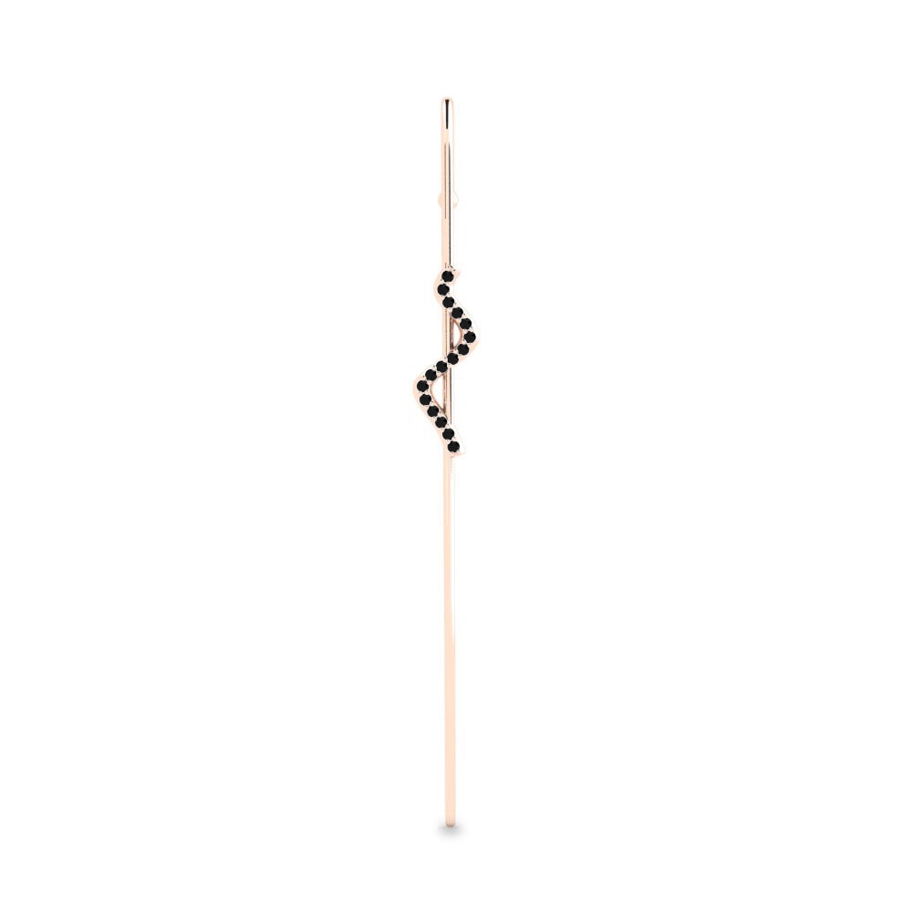 14ct Rose Gold Black Diamond Ear Piercing Krucli