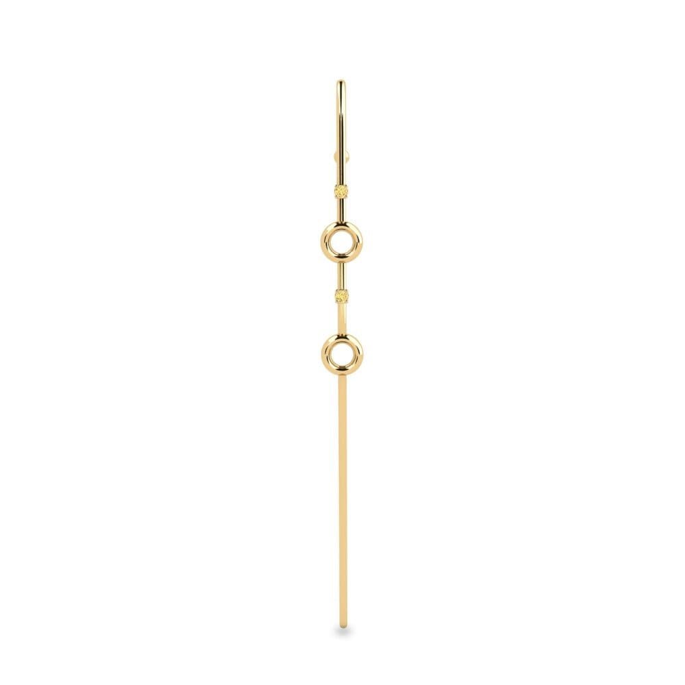 Diamante amarillo Pendientes Mesli
