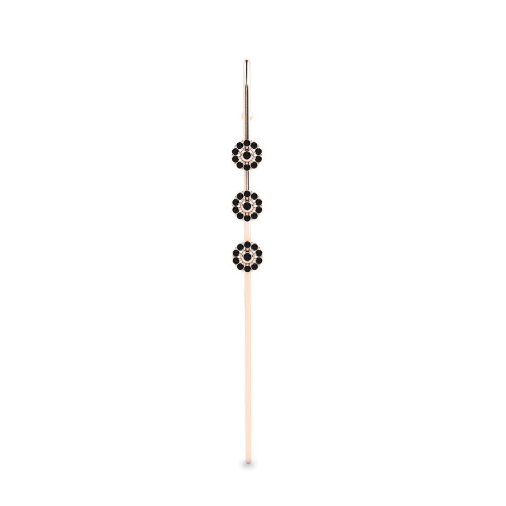 14ct Rose Gold Black Diamond Ear Piercing Minra