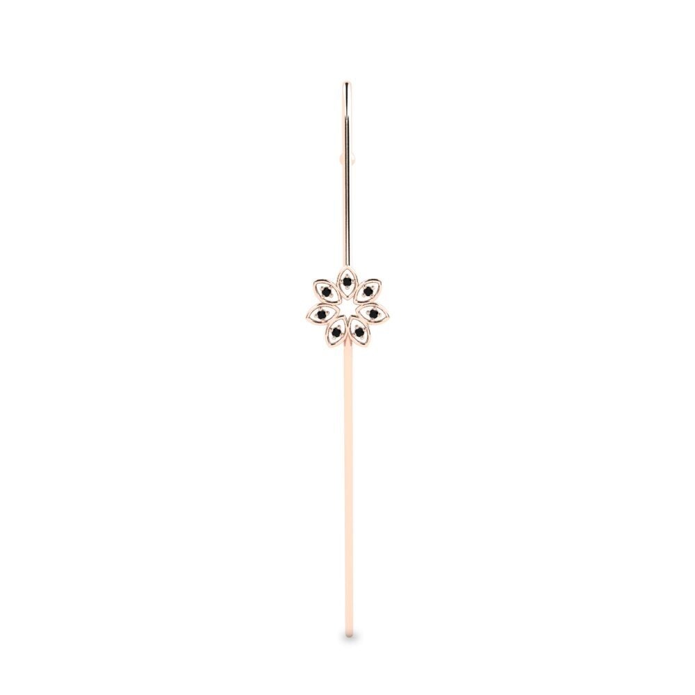 14ct Rose Gold Black Diamond Ear Piercing Moxici