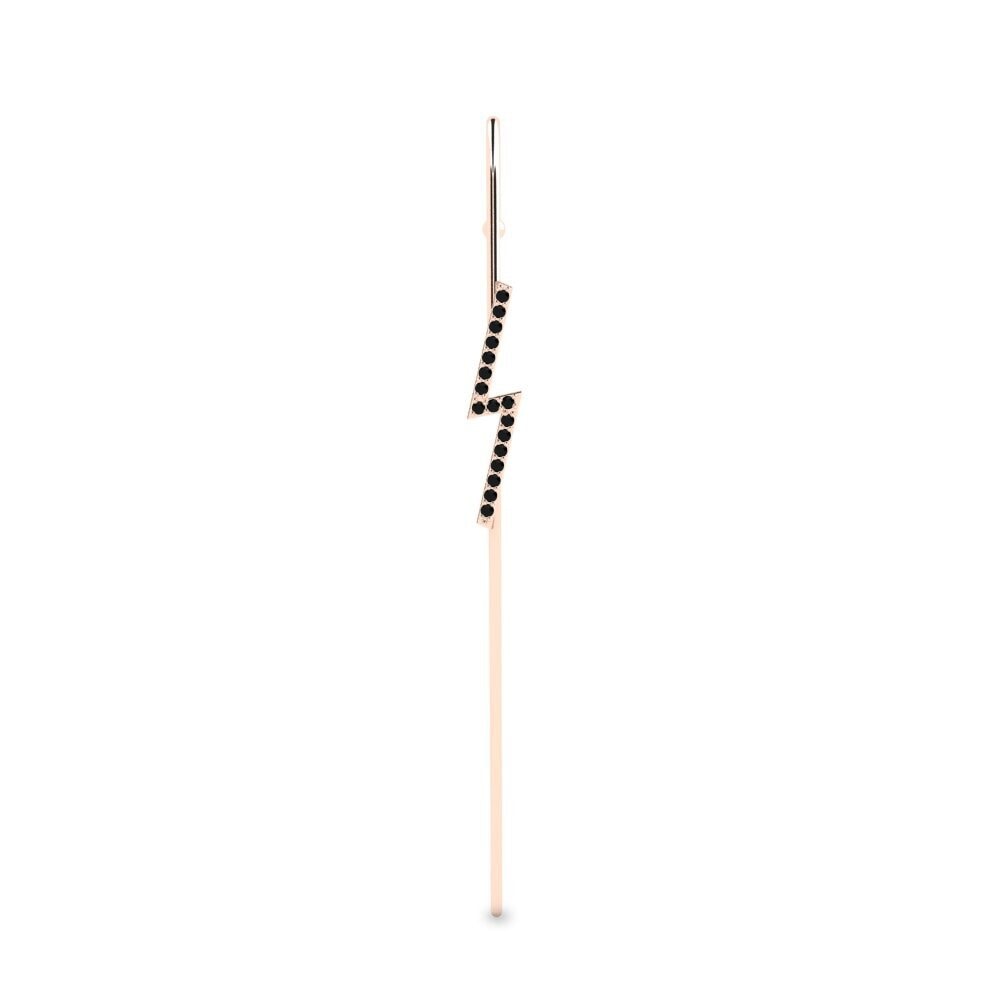 14ct Rose Gold Black Diamond Ear Piercing Nalas