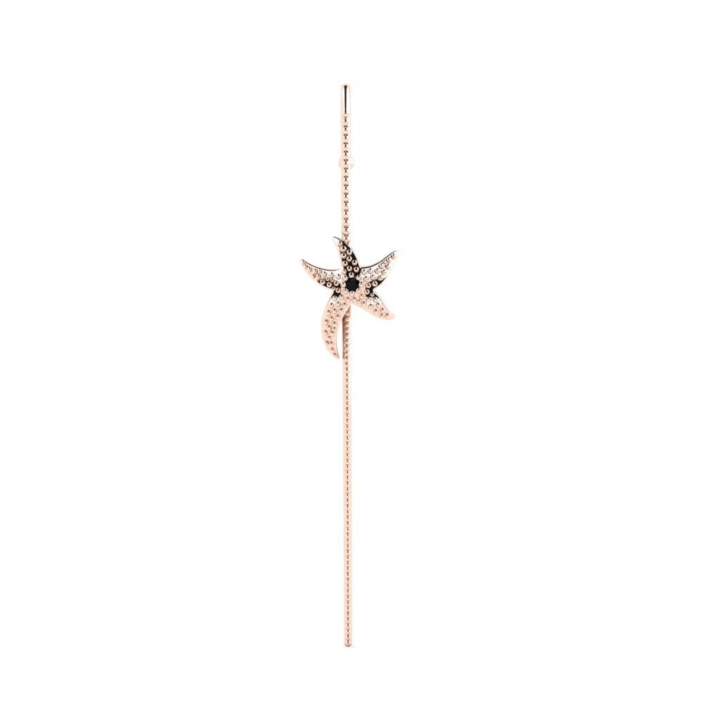 14ct Rose Gold Black Diamond Ear Piercing Neritez