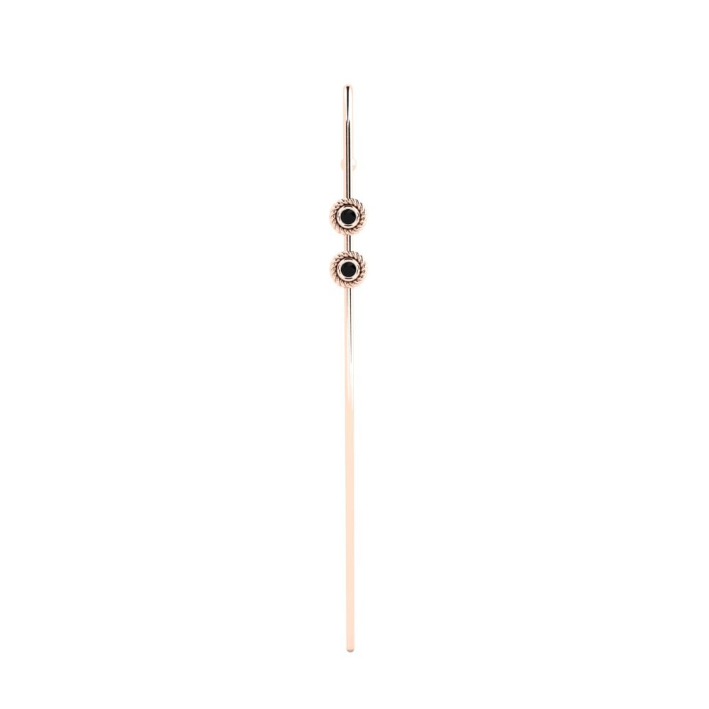 14ct Rose Gold Black Diamond Ear Piercing Nochev