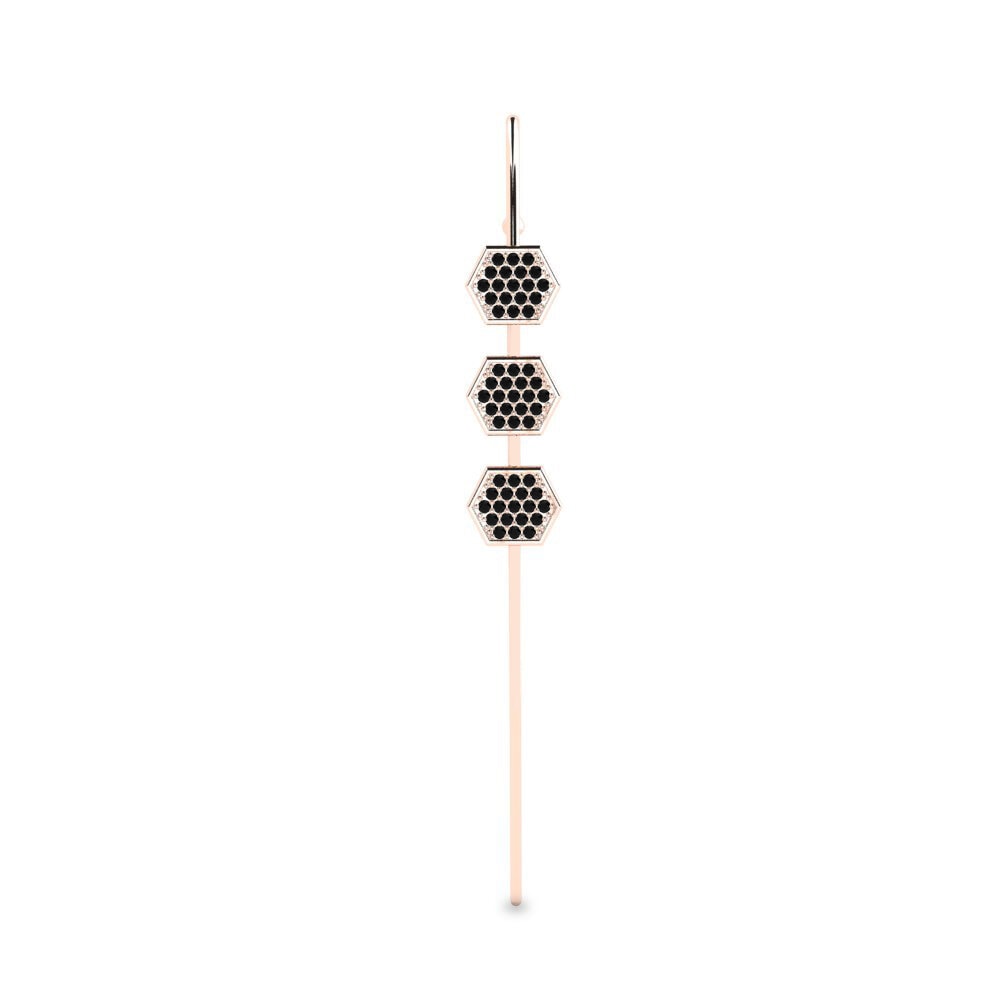 14ct Rose Gold Black Diamond Ear Piercing Orami