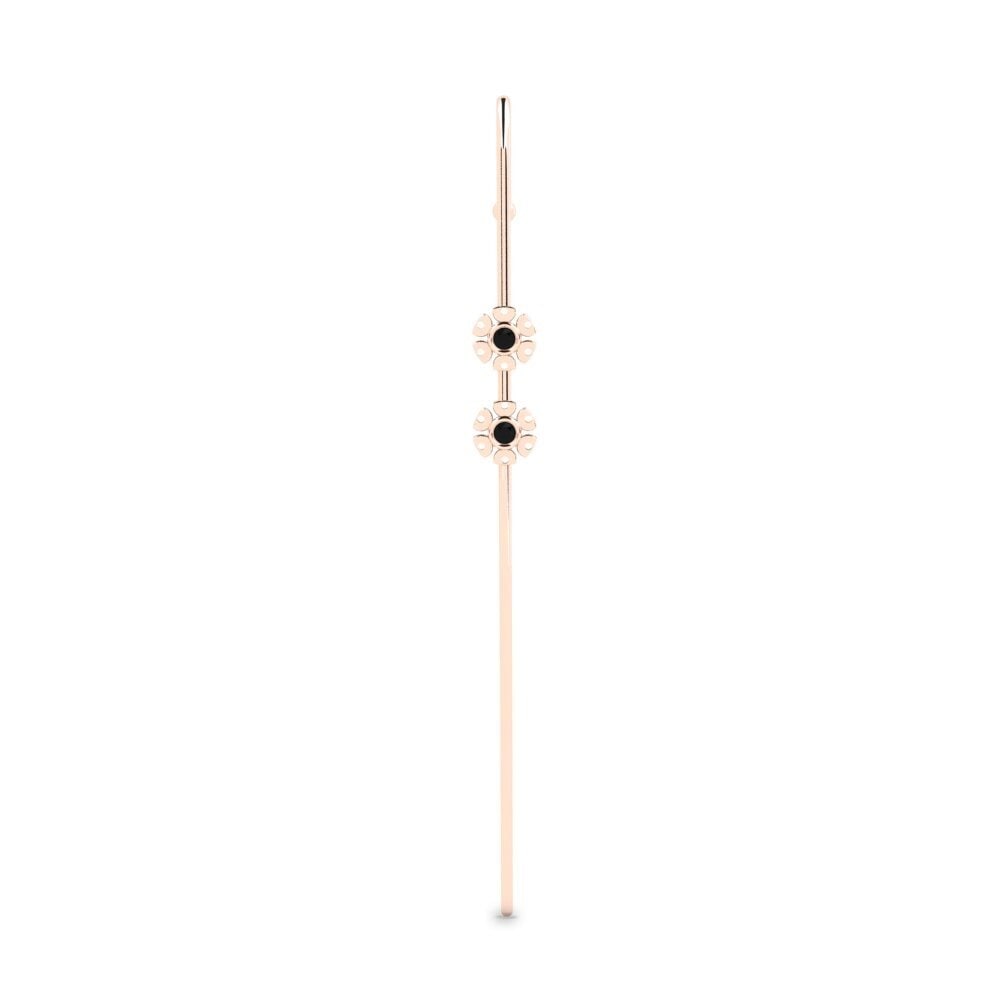 14ct Rose Gold Black Diamond Ear Piercing Phobl