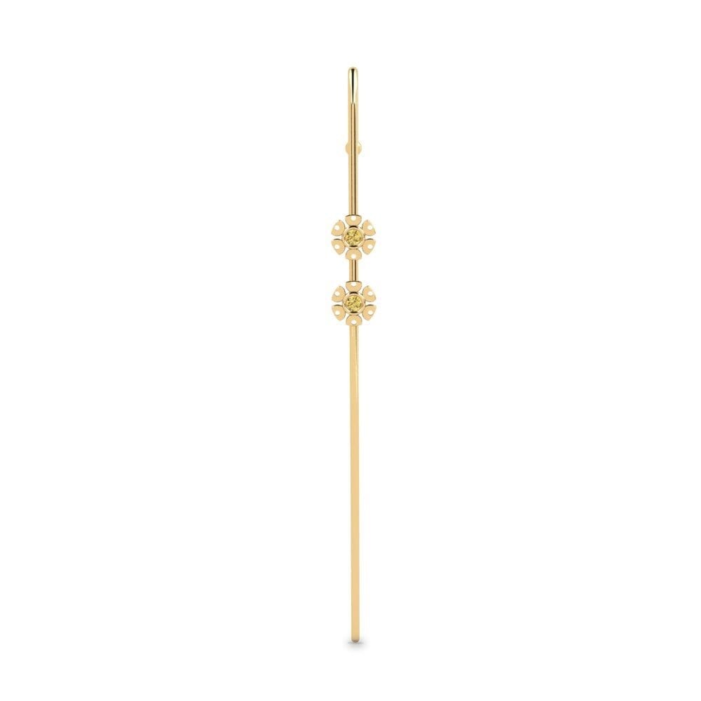 Diamante amarillo Pendientes Phobl