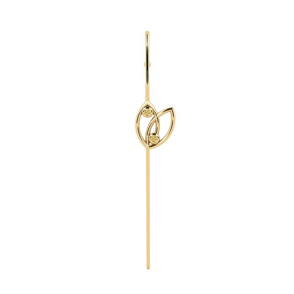 Diamante amarillo Pendientes Runged