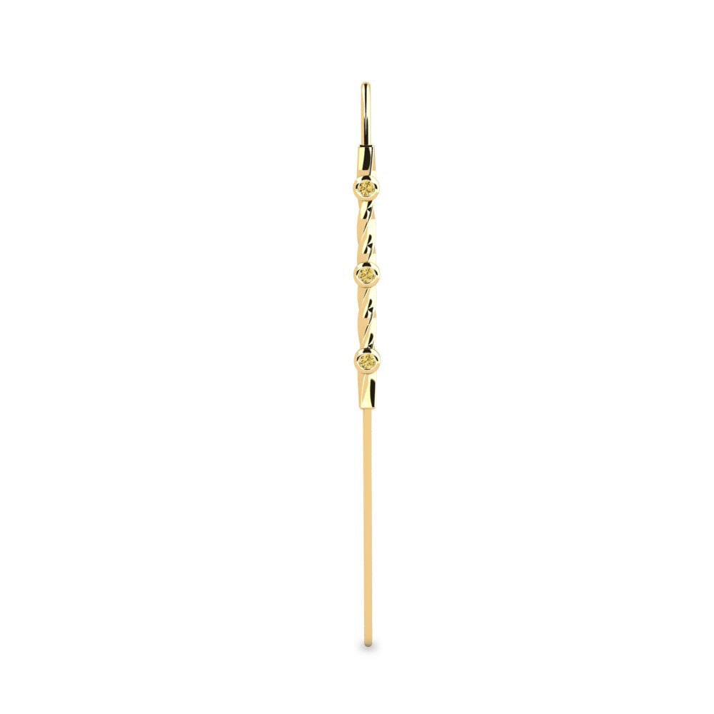Diamante amarillo Pendientes Swice