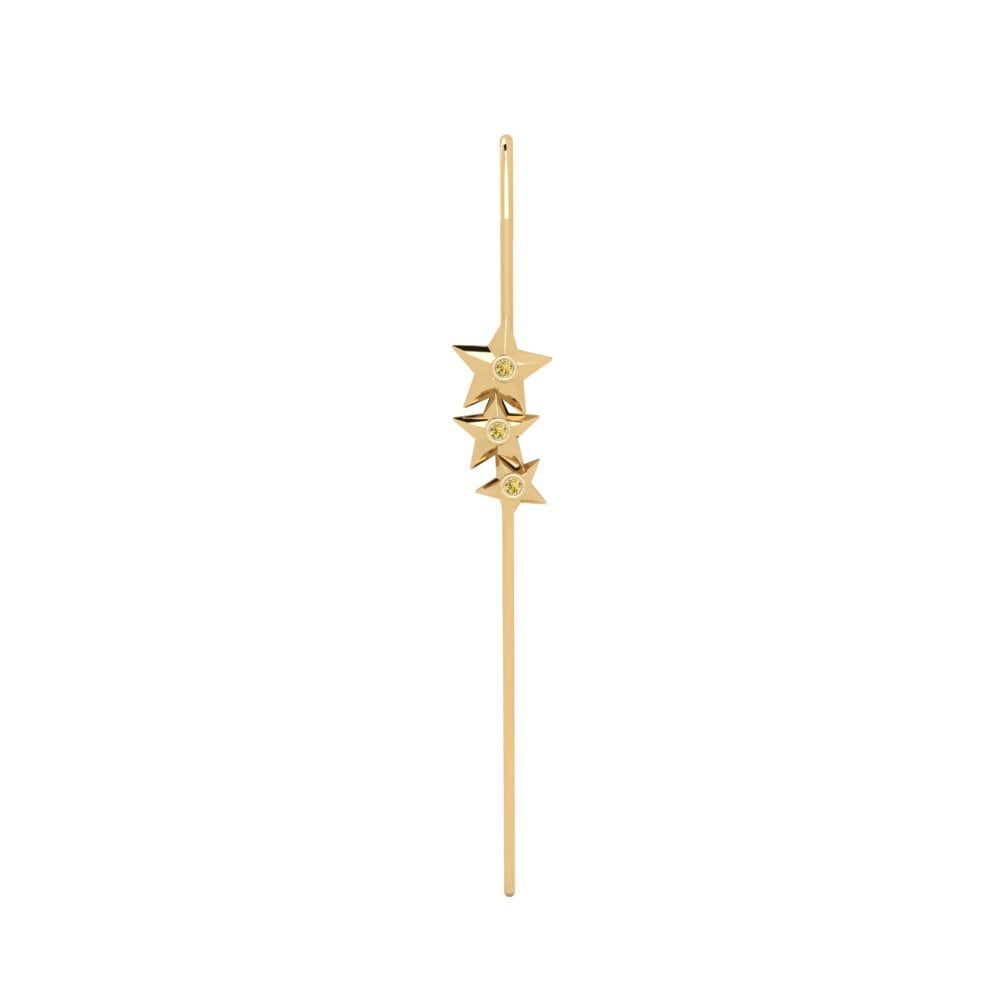 Diamante amarillo Pendientes Trasen