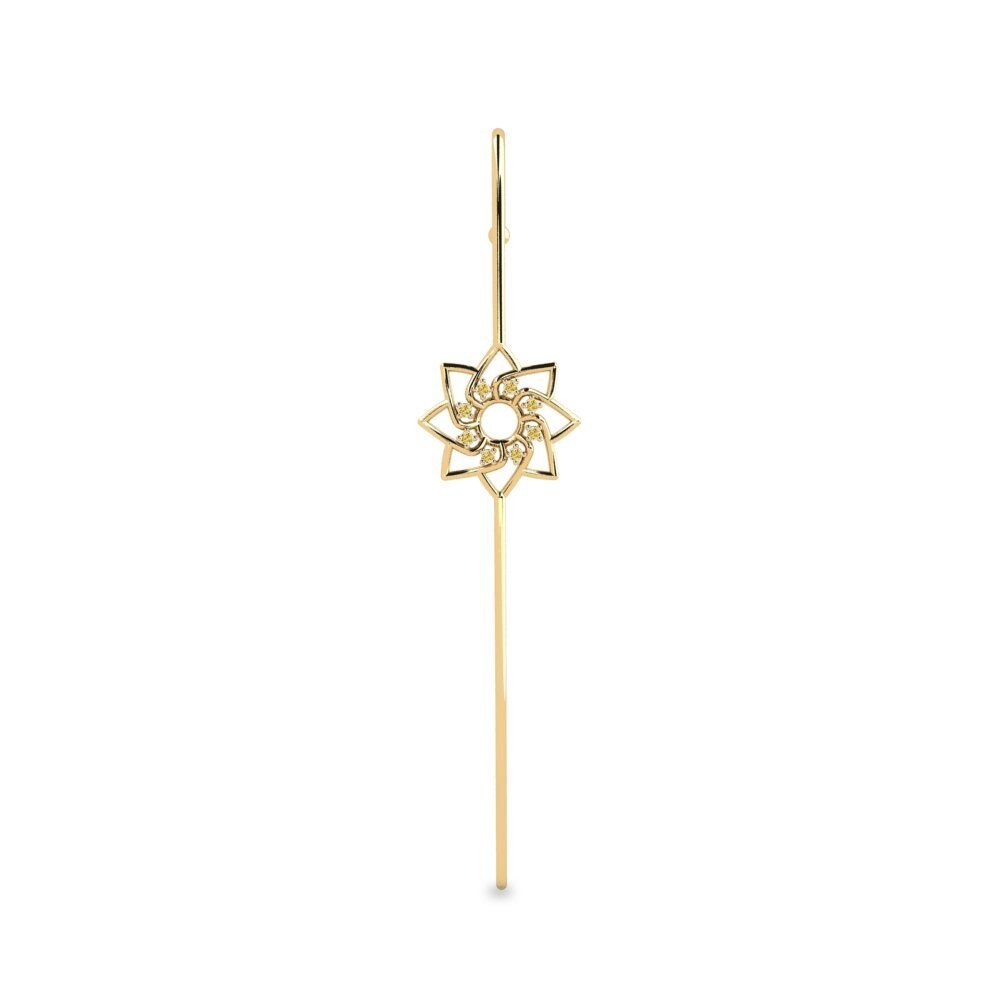 Diamante amarillo Pendientes Wourgy