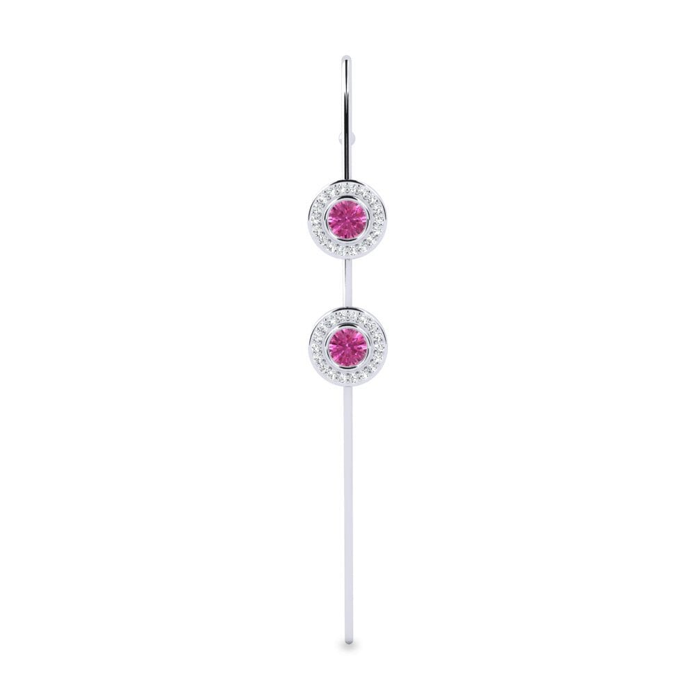 18ct White Gold Pink Topaz Ear Piercing Yuans