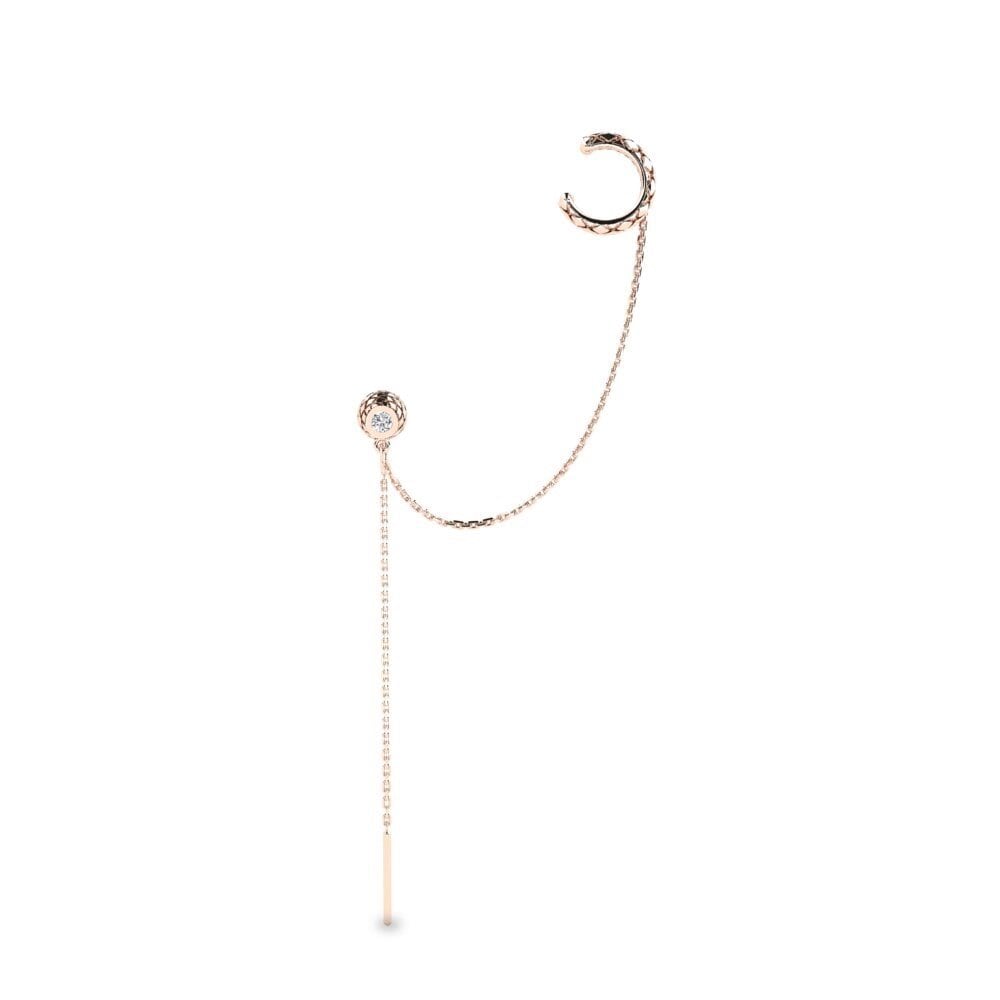 14k Oro Rosa Diamante cultivado en laboratorio Pendiente de mujer Assuming